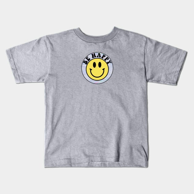 Be Happy Trippy Smiley Face Kids T-Shirt by lolsammy910